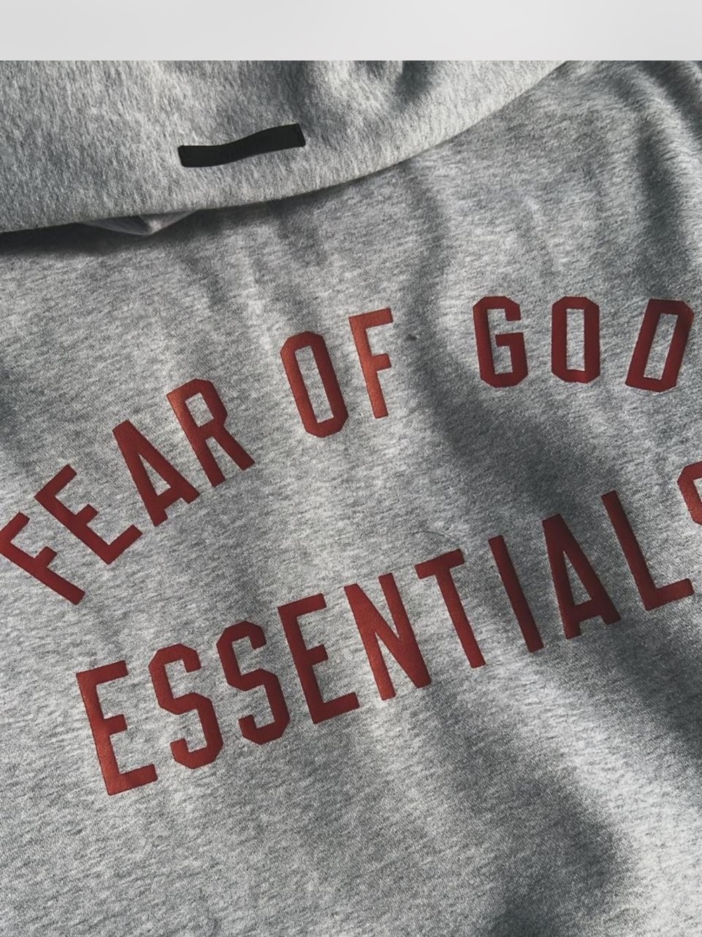 Essentials Grey Sweatshirt with Red Accent Logo